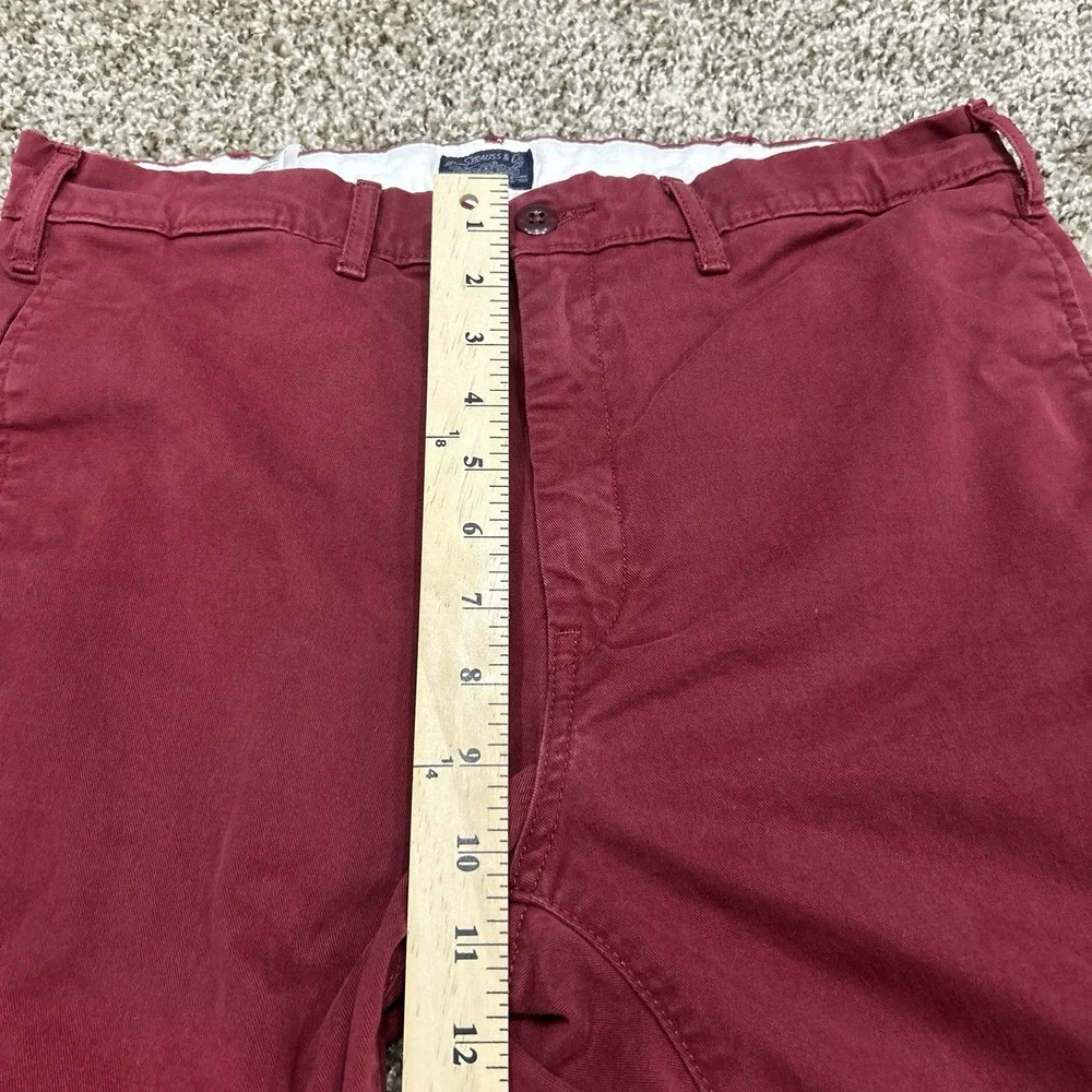 Levi Strauss Burgundy Red Chino Pants Men's 33x34 Straight Leg